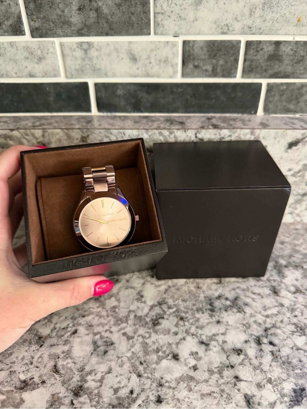 Michael Kors Rose Gold Tone Women's Bracelet Watch with Light Dial